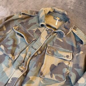 Free People Not Your Brothers Surplus Camo Jacket Green Military Womens Small